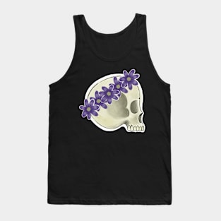 Skull wearing a flower crown Tank Top